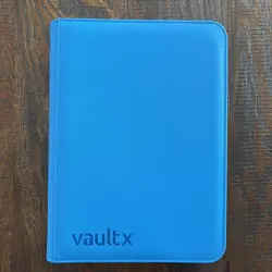 VaultX Binder Neon Blue 9 POCKET Exo-Tec Zip Binder w/ Team Up Sun & Moon Cards - Image 1