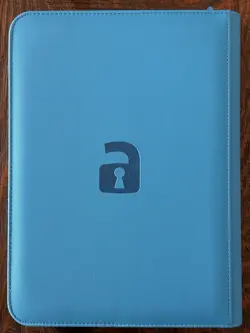 VaultX Binder Neon Blue 9 POCKET Exo-Tec Zip Binder w/ Team Up Sun & Moon Cards - Image 2