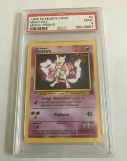 Mewtwo PSA 9 Black Star Movie Promo Non Holo Pokemon Card 1999 #3 Rare HTF NEW - Image 1