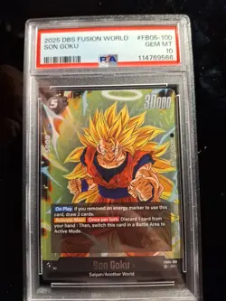 PSA 10 DRAGON BALL SUPER CARD GAME FUSION WORLD NEW ADVENTURE FB05-100 SON GOKU - Image 1