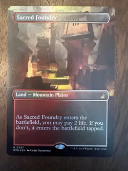 Sacred Foundry : MTG *FOIL Borderless* Ravnica Remastered #0297 / NM - Image 1