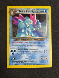 Pokemon TCG Dark Feraligatr Holo Card 5/105 Neo Destiny Unlimited 2000 Played - Image 1