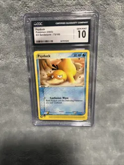 CGC 10 GEM MINT Psyduck 2003 EX Sandstorm 73/100 Pokemon Card - Image 1