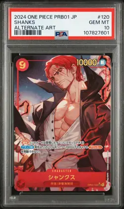 PSA 10 One PIece Card the Best Shanks PRB OP01-120 Secret Rare Alt Art Japanese - Image 1