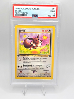 Pokemon Card 51/64 Eevee 1st Edition Jungle English - PSA 9 NEW CERT - Image 1