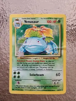 Pokemon TCG Venusaur Base Set Holo Unlimited Rare Card 15/102 1999 WOTC Vintage - Image 1