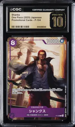 2025 ONE PIECE - PROMO CARDS JPN #P-104 SHANKS CGC 10 PERFECT - Image 1