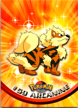 ARCANINE #59 - Random Logo - NON-HOLO - SERIES 1 - TOPPS Pokemon Card - LP - Image 1