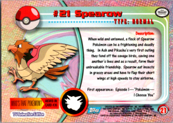 Pokemon Card Spearow #21 TOPPS Series 1 Blue Logo 1st Print NEAR MINT Non-Holo!! - Image 2