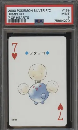 2000 Pokemon Silver Playing Card #189 Jumpluff 7 Of Hearts PSA 9 MINT - Image 1