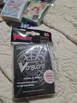 65 ULTRA PRO CARDFIGHT VANGUARD Silver/Black Card SLEEVES - Image 1