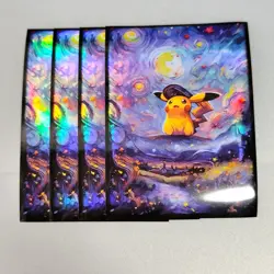 Pokemon TCG Card Sleeves: Van Gogh Starry Night (4 designs, 4 of each) 16 sheets - Image 3