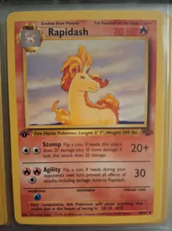 Pokemon TCG Rapidash Jungle 1st Edition Uncommon Card 44/64 NM Condition - Image 1