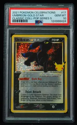 Umbreon 17/17 PSA 10 Celebrations Pop Series 5 Pokemon Card - Image 1