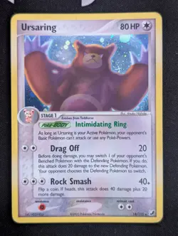 Pokemon TCG Ursaring 18/115 - EX Unseen Forces - Holo Rare - NM CREASE - Image 1