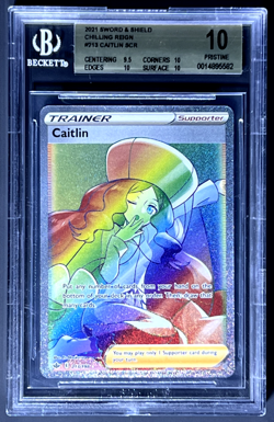 BGS PRISTINE 10 2021 Pokemon Swsh Chilling Reign FA/Caitlin #213 Secret (POP 1) - Image 1