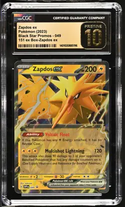 CGC PRISTINE 10 2023 Pokemon Svp EN Black Star Promo Zapdos EX #49 Zapdos EX Box - Image 1