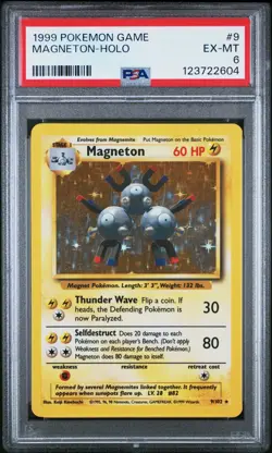 1999 POKEMON BASE SET UNLIMITED #9 MAGNETON-HOLO PSA 6 - Image 1