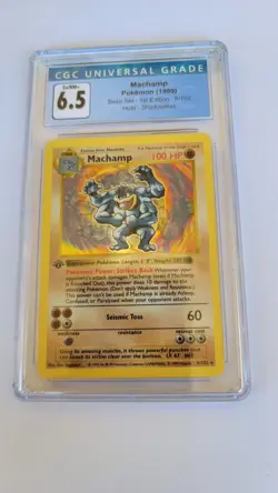 1999 POKEMON BASE SET 1ST EDITION, SHADOWLESS HOLO #8/102 MACHAMP CGC 6.5 - Image 1