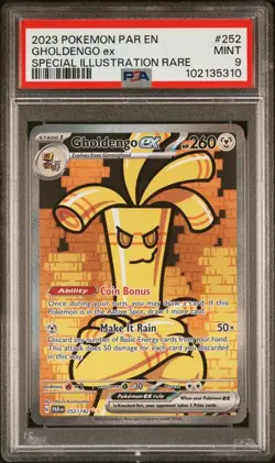 Pokemon Paradox Rift - GHOLDENGO EX - SPECIAL ILLUSTRATION RARE 252/182 - PSA 9 - Image 1