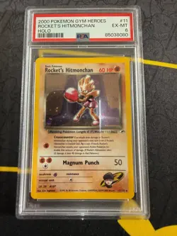2000 POKEMON GYM HEROES HOLO #11 ROCKET'S HITMONCHAN PSA 6 - Image 2