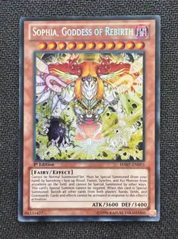 Yugioh Sophia, Goddess of Rebirth 1st Ed Secret Rare HA07-EN055 NM - Image 1