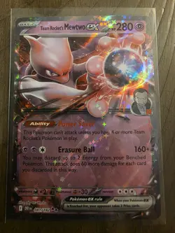 Pokemon Mewtwo EX Team Rockets 081/182 Exclusive Card - Image 1