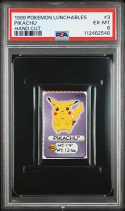 Pikachu Pokemon Card Lunchables Hand Cut 1999 Nintendo WOTC PSA 6 POP 1 - Image 1