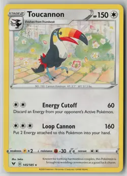 Toucannon 145/185 Pokemon Vivid Voltage Rare Card Lightly Played (LP) 2 - Image 1