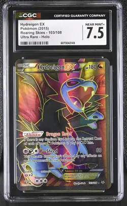 CGC 7.5 Hydreigon EX 2015 Roaring Skies 103/108 Ultra Rare Holo Pokemon Card - Image 1