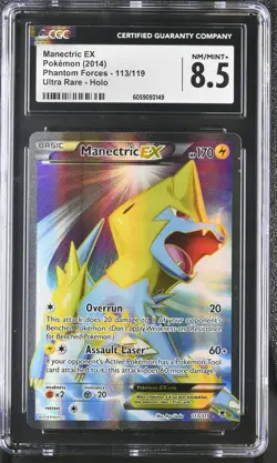 CGC 8.5 Manectric EX Phantom Forces 113/119 Ultra Rare Holo Pokemon Card - Image 1