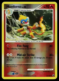 Pokemon Card - Monferno Majestic Dawn 41/100 Uncommon Reverse Holo - Image 1