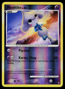 Pokemon Card - Meditite Supreme Victors 113/147 Common Reverse Holo - Image 1