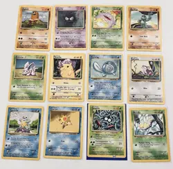 Base Set Common Vintage WOTC Pokemon 12 Card Lot NM 1999 - Image 1