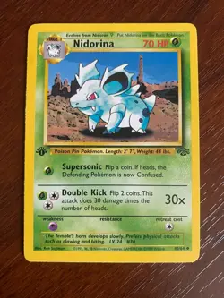 Nidorina 1st Edition Jungle set NM Near Mint Pokemon Card. 40/64 non-holo. - Image 1