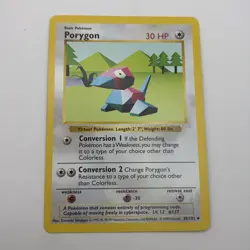 SHADOWLESS Porygon 39/102 Pokemon TCG Card Vintage 1999 WOTC Base Set LP - Image 2