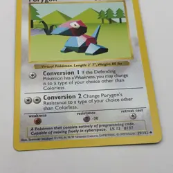 SHADOWLESS Porygon 39/102 Pokemon TCG Card Vintage 1999 WOTC Base Set LP - Image 3