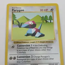 SHADOWLESS Porygon 39/102 Pokemon TCG Card Vintage 1999 WOTC Base Set LP - Image 4