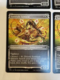 4x Mtg Kamigawa Neon Dynasty Sunblade Samurai Showcase NM/M Magic The Gathering - Image 2