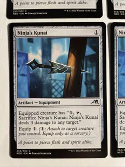 4x Mtg Kamigawa Neon Dynasty Ninja‘s Kunai NM/M Magic The Gathering - Image 2