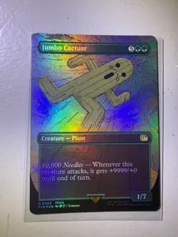 MTG - Jumbo Cactuar (Borderless) Final Fantasy Foil NM Pack Fresh - Image 1