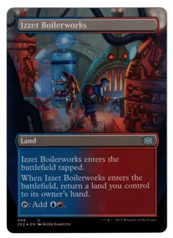 MTG IZZET BOILERWORKS DOUBLE MASTERS 2022 BORDERLESS FOIL UNCOMMON LAND LP/NM - Image 1