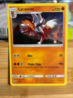 LYCANROC SM105 Sun&Moon Black Star Promo Holo Rare Pokemon TCG Lightly Played - Image 1