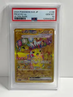 PSA 10 Pikachu ex UR 136/106 Super Electric Breaker sv8 Pokemon Card Japanese - Image 1