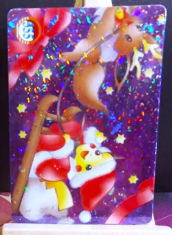 POKEMON POCKET MONSTERS VENDING PRISM STICKER 355 PIKACHU SANTA WITH EEVEE - Image 2
