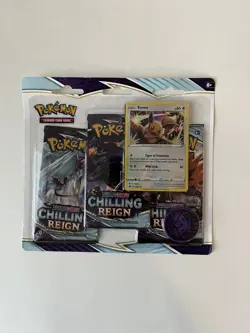 2021 Pokemon Chilling Reign 3 Pack Blister [Eevee] SEALED - Image 1