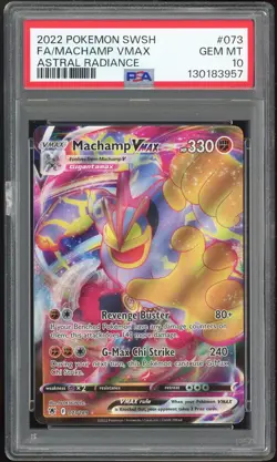 2022 Pokemon Sword & Shield Astral Radiance #073 Full Art Machamp VMAX PSA 10 - Image 1