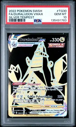2022 POKEMON SWORD & SHIELD SILVER TEMPEST #TG30 FULL ART/DURALUDON VMAX PSA 10 - Image 1