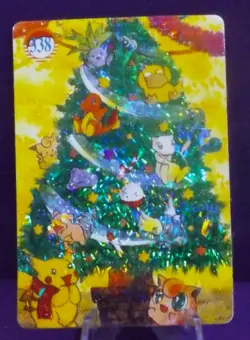 POKEMON POCKET MONSTERS VENDING PRISM STICKER 338 POKEMON CHRISTMAS TREE MEW - Image 1