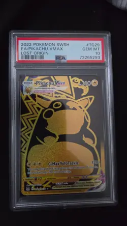 Pikachu Vmax #TG29 FA Full Art PSA 10 2022 Pokemon Sword Shield SWSH Lost Origin - Image 1